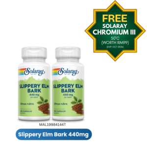 [TP] SOLARAY SLIPPERY ELM BARK TWINPACK-MAL19984144T (FREE Solaray Chromium)